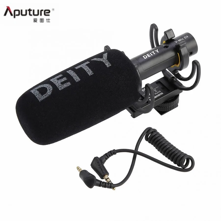 Aputure Deity V-Mic D3 конденсаторный микрофон профессиональная студийная камера Микрофон с 3,5 мм аудио интерфейсом беспроводной микрофон