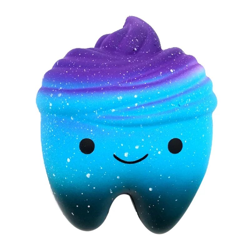 blue teeth Супер герой мягкий каваи Jumbo мультфильм принцесса девочка медленно поднимающийся торт Единорог Ароматические антистрессовые игрушки для детей - Цвет: blue teeth