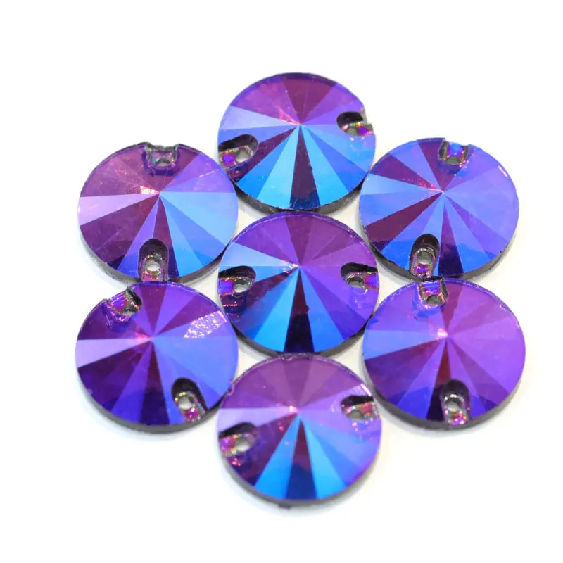 Цветные стразы круглые с плоской задней частью Rivoli украшения для свадебного