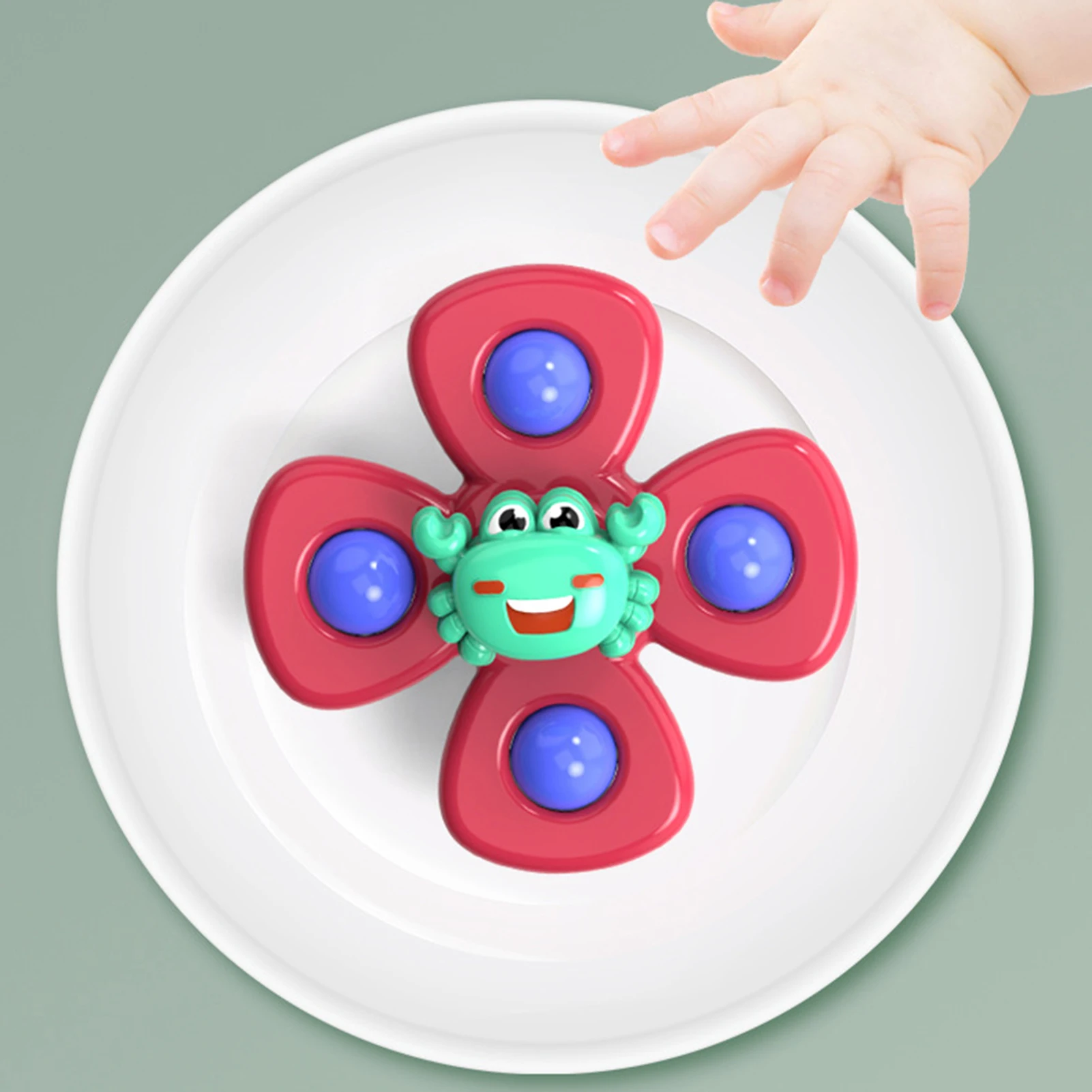 

Kids Spinning Top Soft Rubber Hand Spinner With Suction Cup Spinning Flower Bathing Toys Soothing Rattle For Children advantage