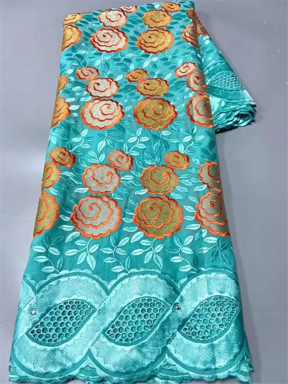 

Нигерийская Свадебная африканская Кружевная Ткань 5 ярдов Роскошная французская сетчатая кружевная ткань белый зеленый швейцарский гипюр ...