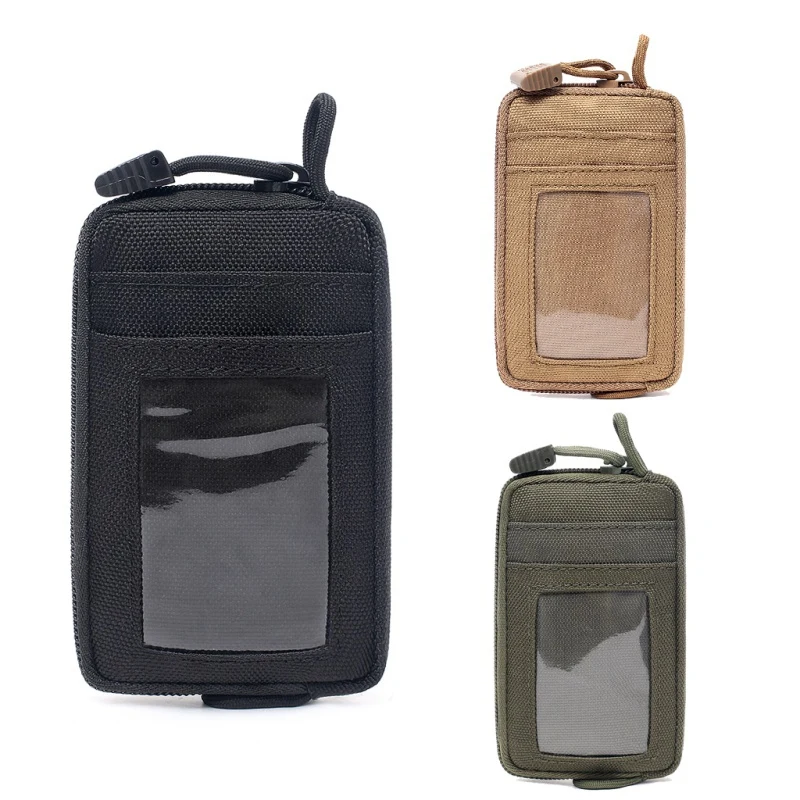 

Portable EDC Waterproof Pouch Tactical Key Change Wallet Travel Kit Coin Purse With Card Slots Pack Zippers Waist Bag