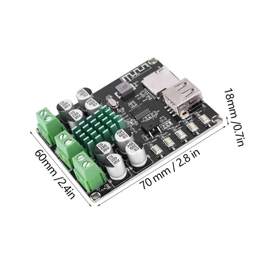 

VHM-302 TPA3116D2 2x50W Dual Channel Digital Stereo Bluetooth Audio Amplifier Power Amp Board.