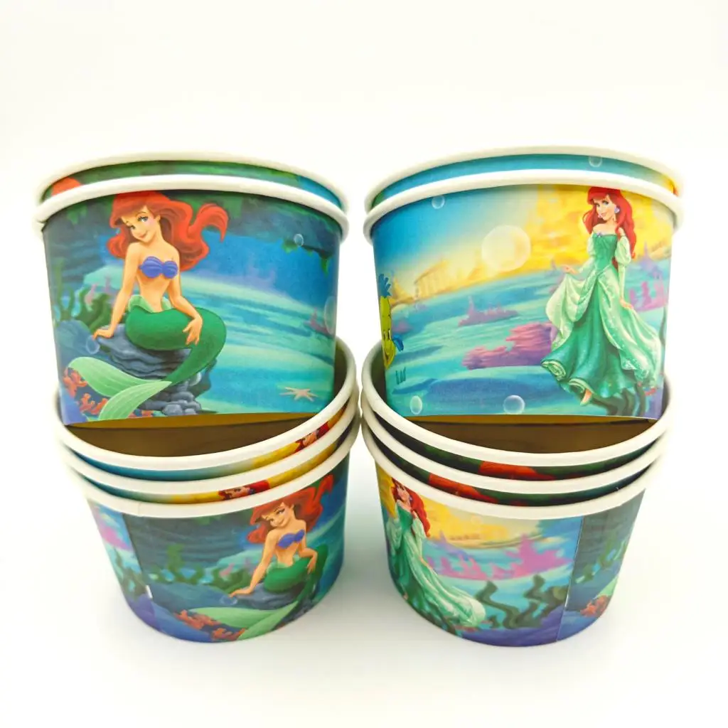 10 шт./лот Русалка тема мороженое чашки ребенок душ вечерние принадлежности чаша