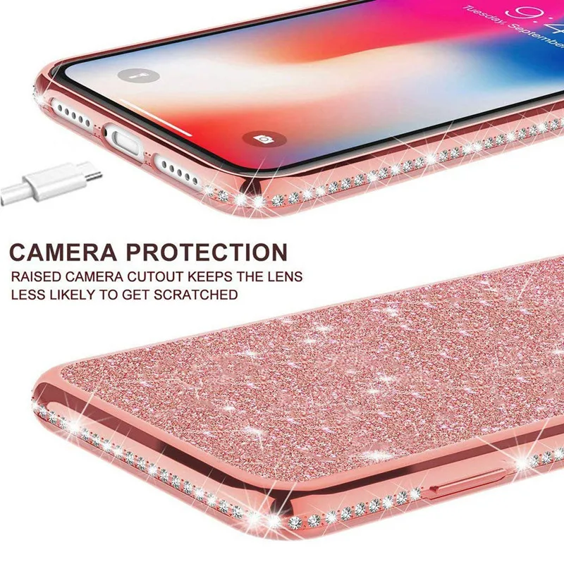 Блестящий Алмазный чехол для Huawei P40 P30 Lite E Y7P Y9 Prime Honor 30 20 9X Pro 20i 10i 10 Nova 5T Mate мягкий