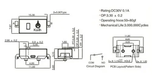 Микропереключатель для мыши Logitech MX Anywhere M905 Kailh | Инструменты