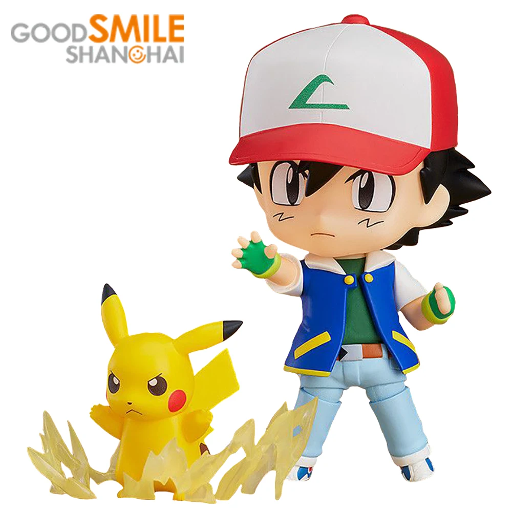 

Оригинальные фигурки героев аниме Good Smile ГСК Nendoroid Pokemon Ash Ketchum Pikachu коллекционные ПВХ модели игрушки для детей