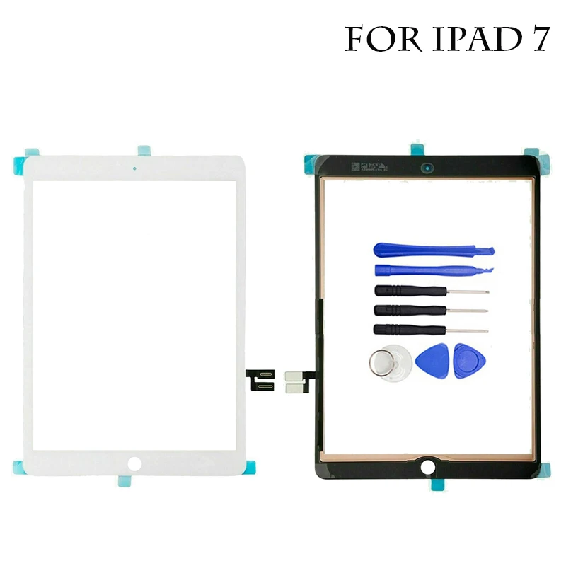 Дигитайзер сенсорного экрана Сменное стекло для Apple iPad 7 A2197 A2200 A2198 | Компьютеры и
