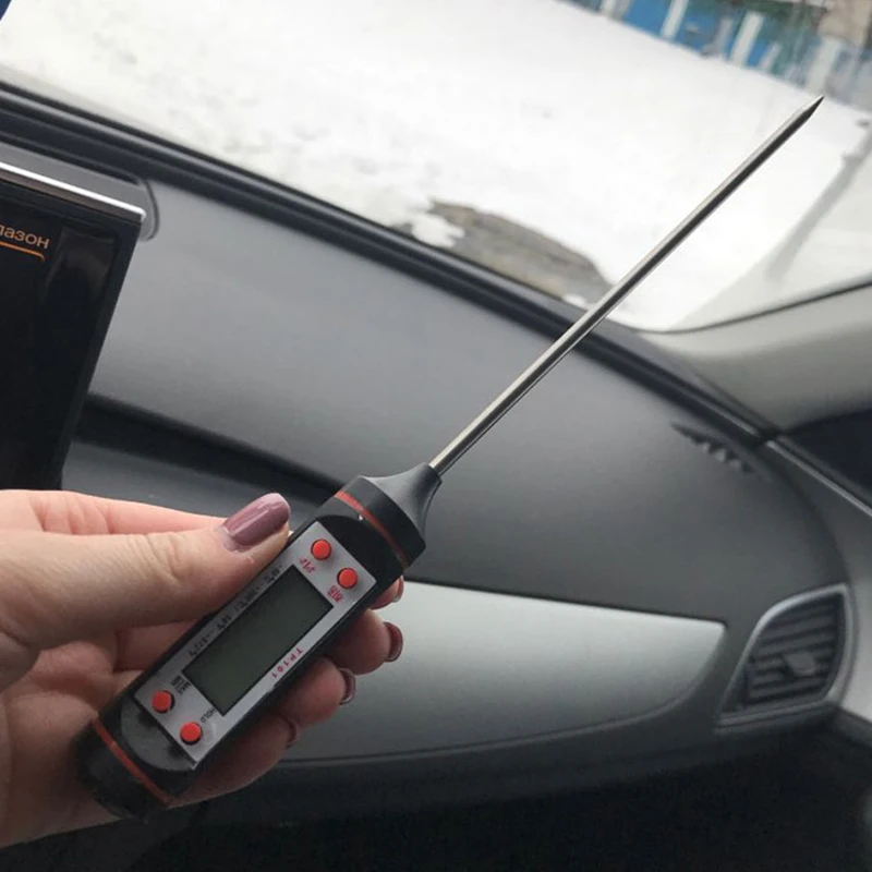 Kitchen Digital Bbq Food Thermometer Meat Cake Candy Fry Grill Dining Household Cooking Gauges With Battery-Black | Дом и сад