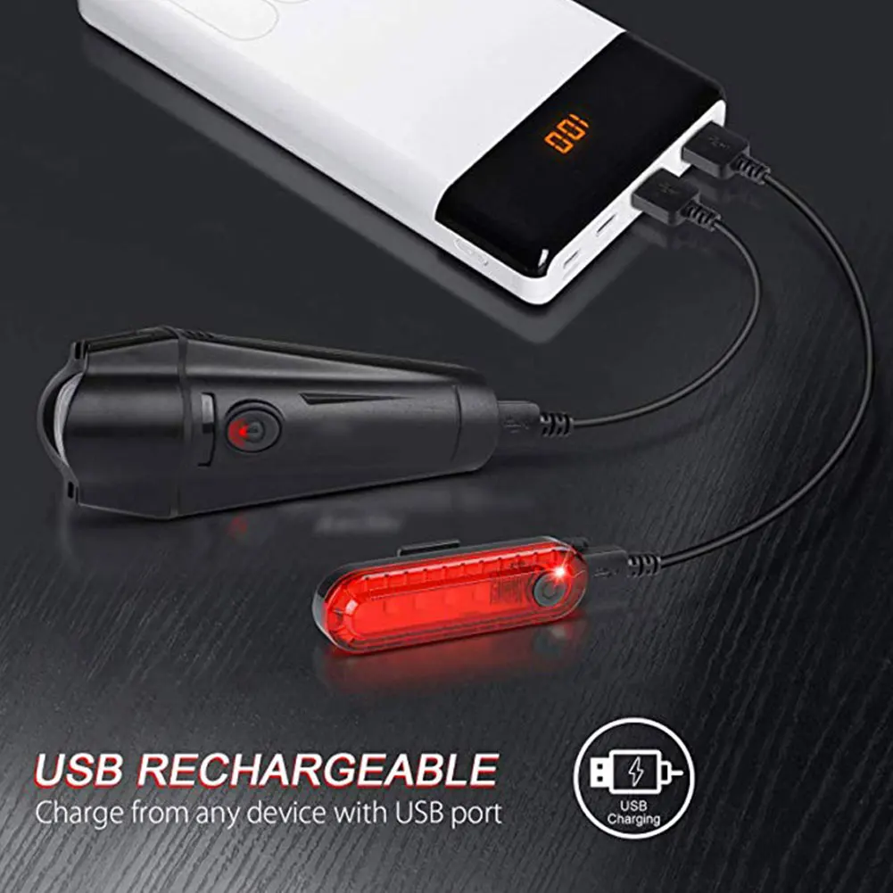 

Bicycle Front Light USB Charging Mountain Bike Light Bicycle Light Mobile Light Source 2000 mah Long Endurance Tail Light Set