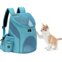 portable mesh breathable pet bags outing cat dog collapsible double shoulder backpack for outdoor travel small pet carrier bags