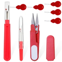 lmdz 8pcs hand sewing tools set seam ripper needle threader tailor scissor sewing stitch ripper handle craft embroidery tool