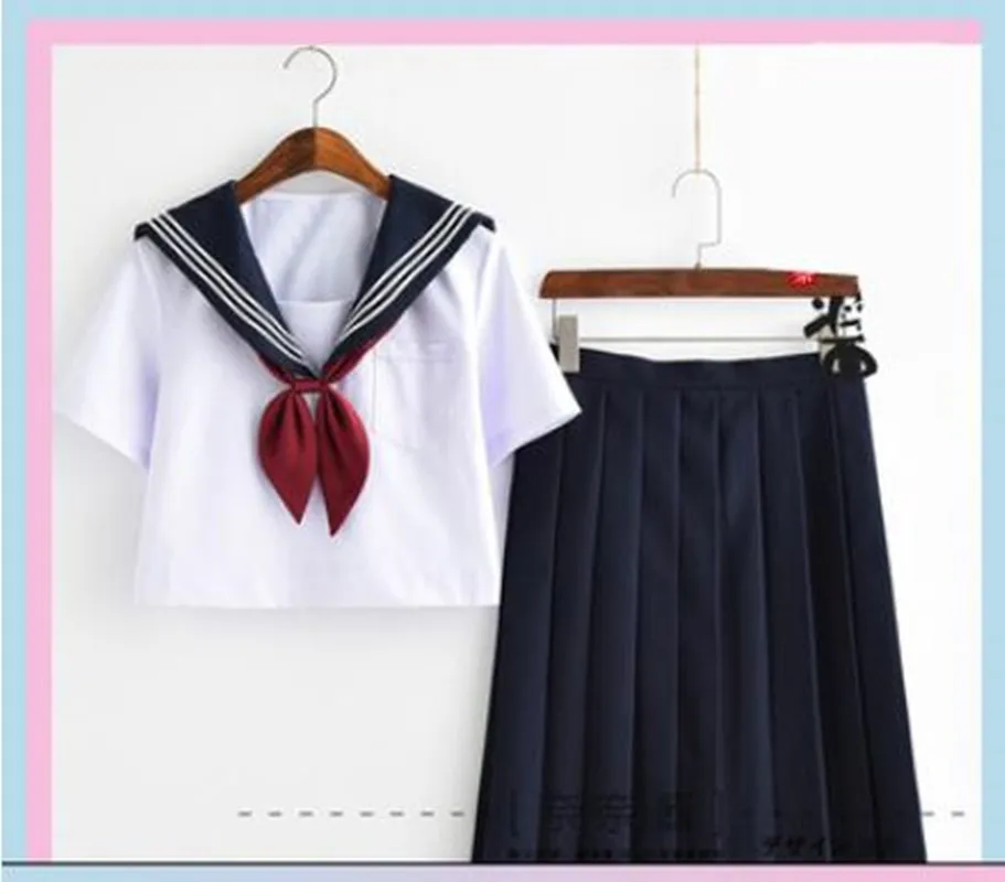 Классический белый матросский костюм Jk школьная форма милое Повседневное платье