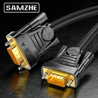 samzhe vga male to male 1080p d sub cable multiple shielding black for projector computer monitor