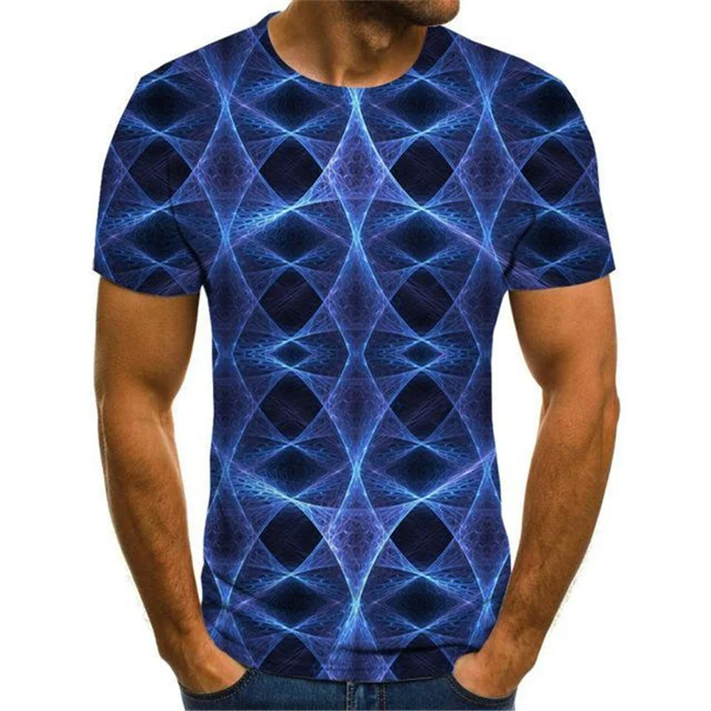 

2021 Fashion Casual Short Sleeve Three-Dimensional Vortex Men T-Shirt 3D Printed Summer O-Neck Daily Casual Funny T-Shirts
