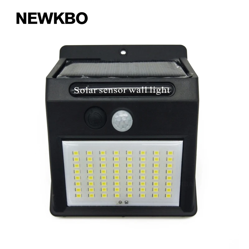 

100LED solar wall light sensor auto motion waterproof outdoor garden street public road Night bulb flashlight wall light 3 side