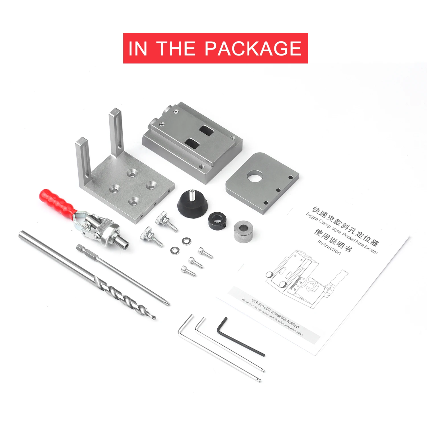 

Woodworking Oblique Hole Locator Drill Bits Pocket Hole Jig Kit 15 Degree Angle Drill Guide Set Hole Puncher DIY Carpentry Tools