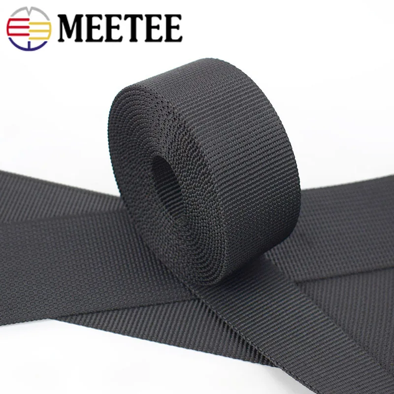 Meetee 5 метров 1 мм Толстая черная нейлоновая сетчатая лента ремешок лента ошейник для собак рюкзак ремешок для рюкзака DIY Швейные аксессуары