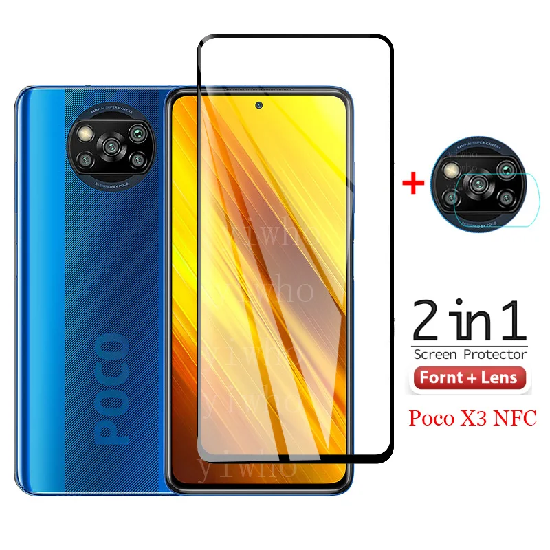 Защитное стекло 2 в 1 на poco x 3 защита экрана для камеры xiaomi pocophone x3 3x pocox3 pocophonex3