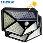 Dropshiping Солнечный наружный датчик движения 100 Led Встроенный солнечный свет на батарейках водонепроницаемый уличный садовый светильник украшение