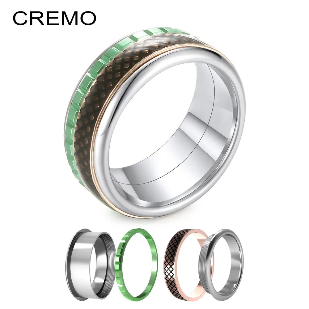Cremo титановые кольца из нержавеющей стали коллекции сочетающихся элегантных