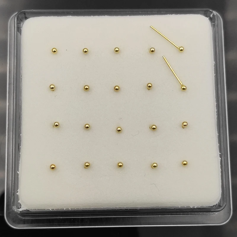 Шпилька для носа с шариком 1 5 мм из серебра 20 штук в индийском стиле пирсинга виде