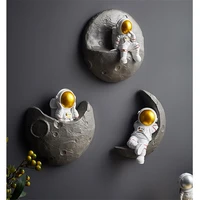 creative astronaut figure 3d stereo wall hanging home decor spaceman modern resin crafts background decoration ornaments r5418