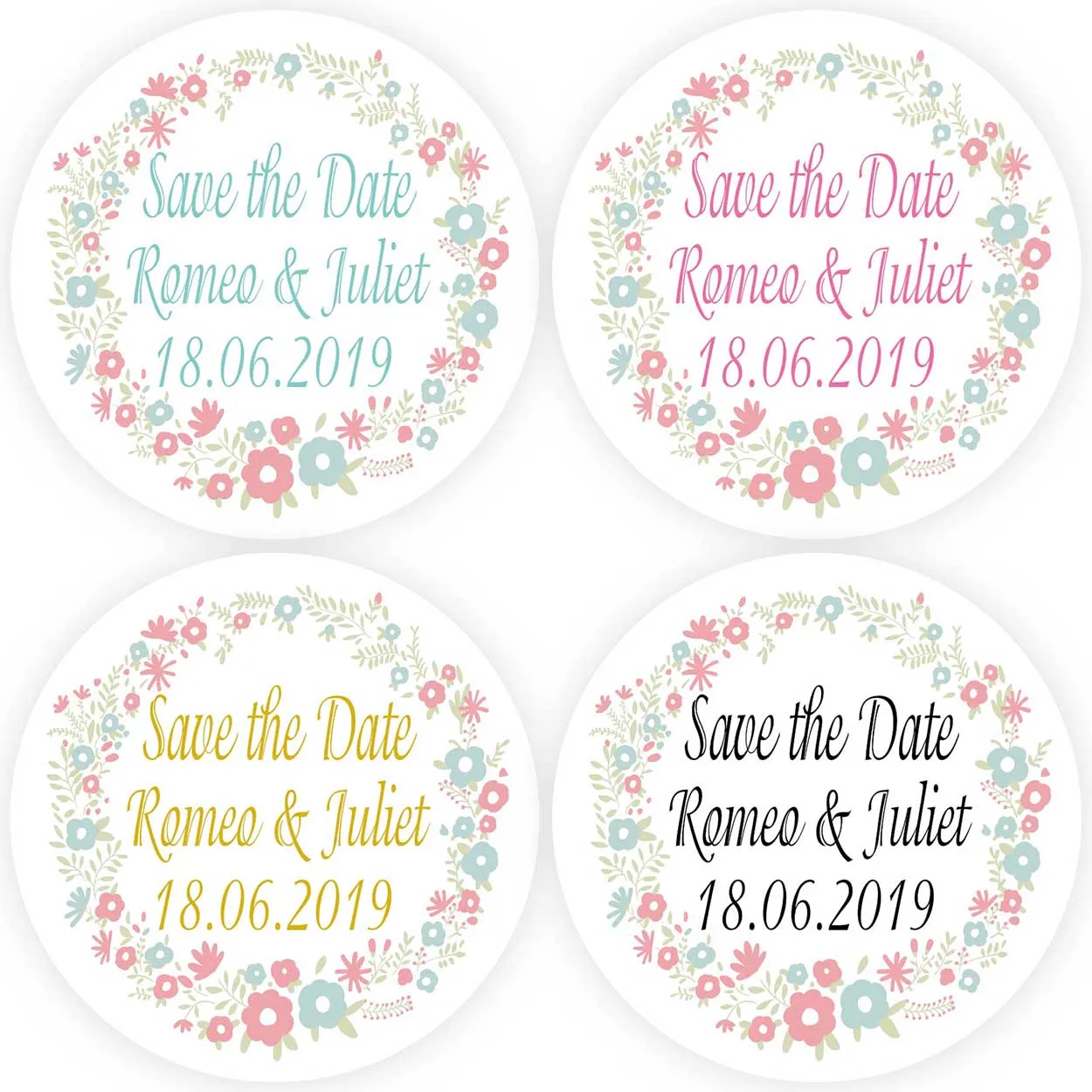 DouxArt 100 шт. персонализированные наклейки с уплотнением на дату гирлянда 4 см