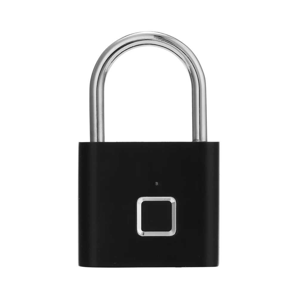Умная безопасность без ключа USB Перезаряжаемый биометрический дверной замок Умный Замок быстрая разблокировка цинковый сплав металлический саморазвивающийся чип - Цвет: Черный