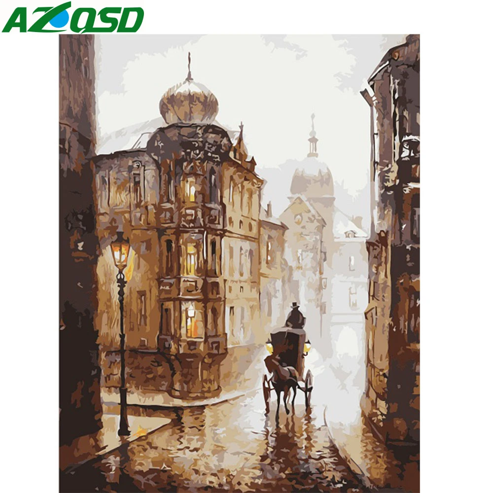 AZQSD картина маслом по номерам холст постер для рисования Классические Постеры и