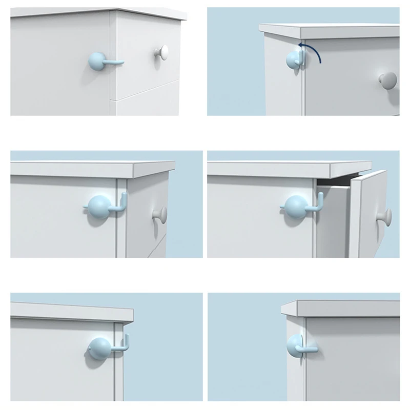 Cerradura de seguridad para ni&ntilde;os, cerrojo de protecci&oacute;n para puerta de seguridad infantil, gabinete antipellizco, puerta corredera de beb&eacute;, cerrojo de pl&aacute;stico, 3 uds.-3