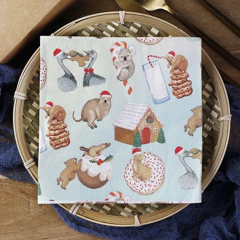 Рождественские цветные салфетки Рождественская одежда товары для кенгуру коала