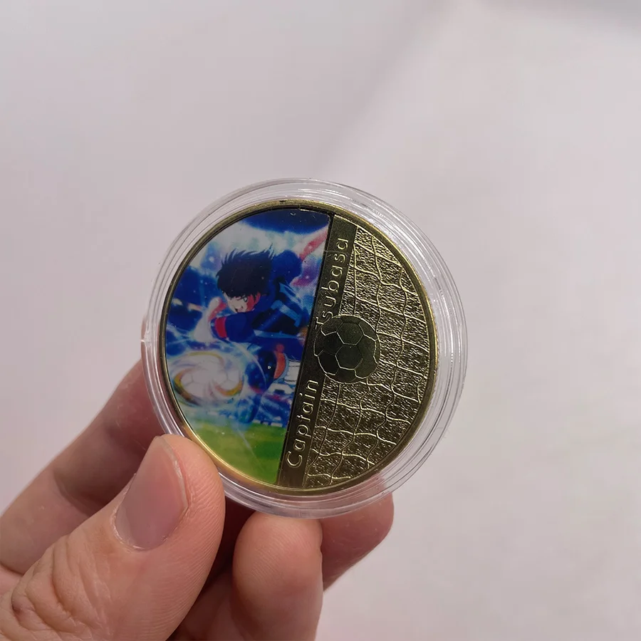 Классический мультяшный капитан Цубаса позолоченная монета японский вызов