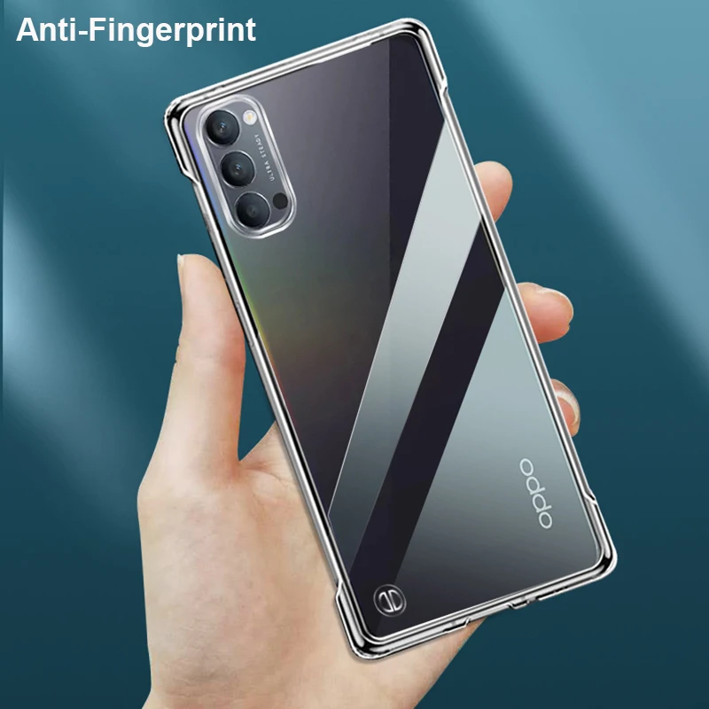 frameless pc hard phone case for oppo reno 3 4 5 6 pro plus find x2 x3 lite neo pro a5 a9 2020 realme gt neo x3 superzoom cover free global shipping