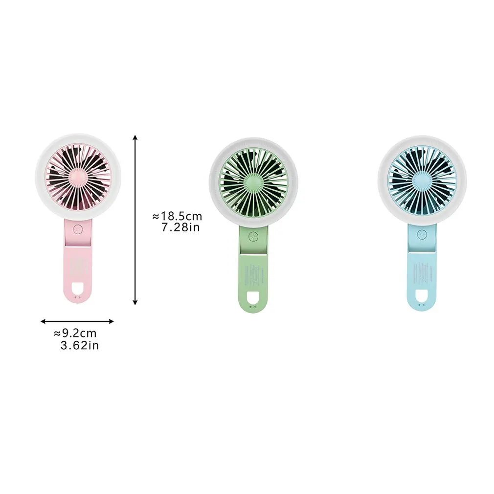 

Multifunctional USB handheld fan folding hanging neck small fan Mini desktop portable fill light night light fan