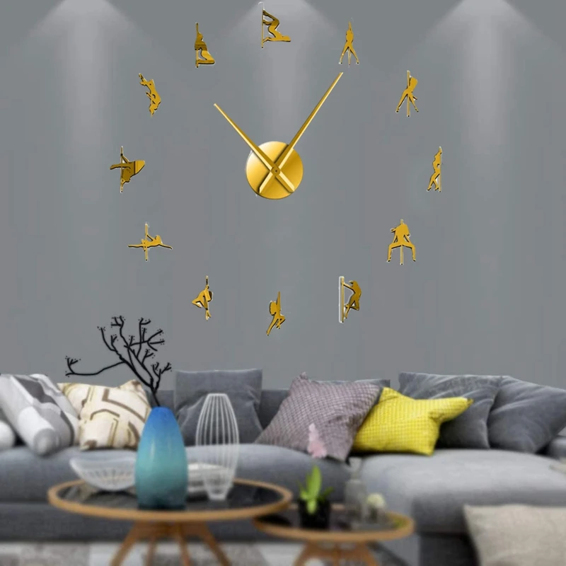 3D Безрамные настенные часы наклейки DIY украшения танцевальные для спальни