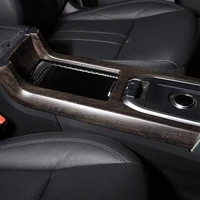 abs car central console gear shift collar trim frame cover for land rover discovery sport 2015 2016 2017 2018 oak wood grain
