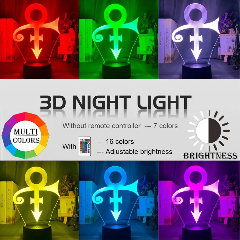 

Acrylic 3D Table Lamp Remote Control Kids Bedroom Bedside Night Light Creative LED Desk Lamp Birthday Party Lighting