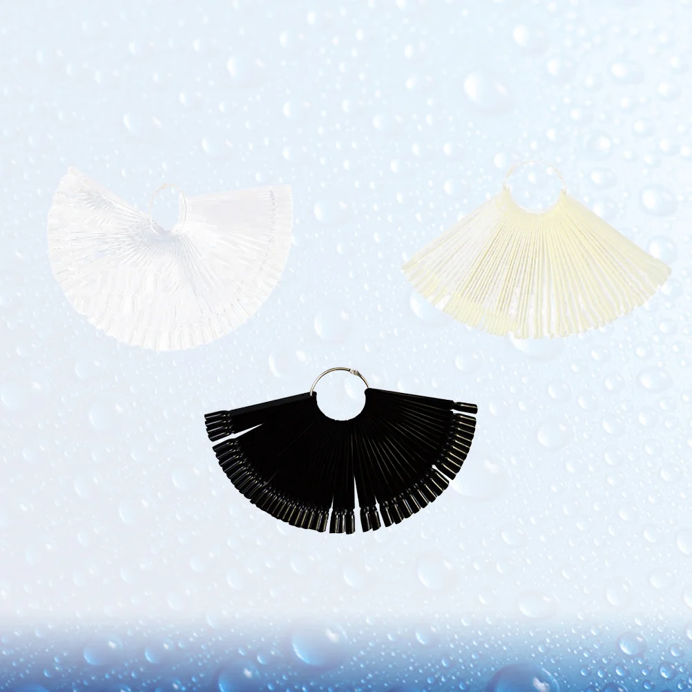 

3 шт., Веерообразный инструмент для практики маникюра (натуральный цвет, прозрачный, черный)