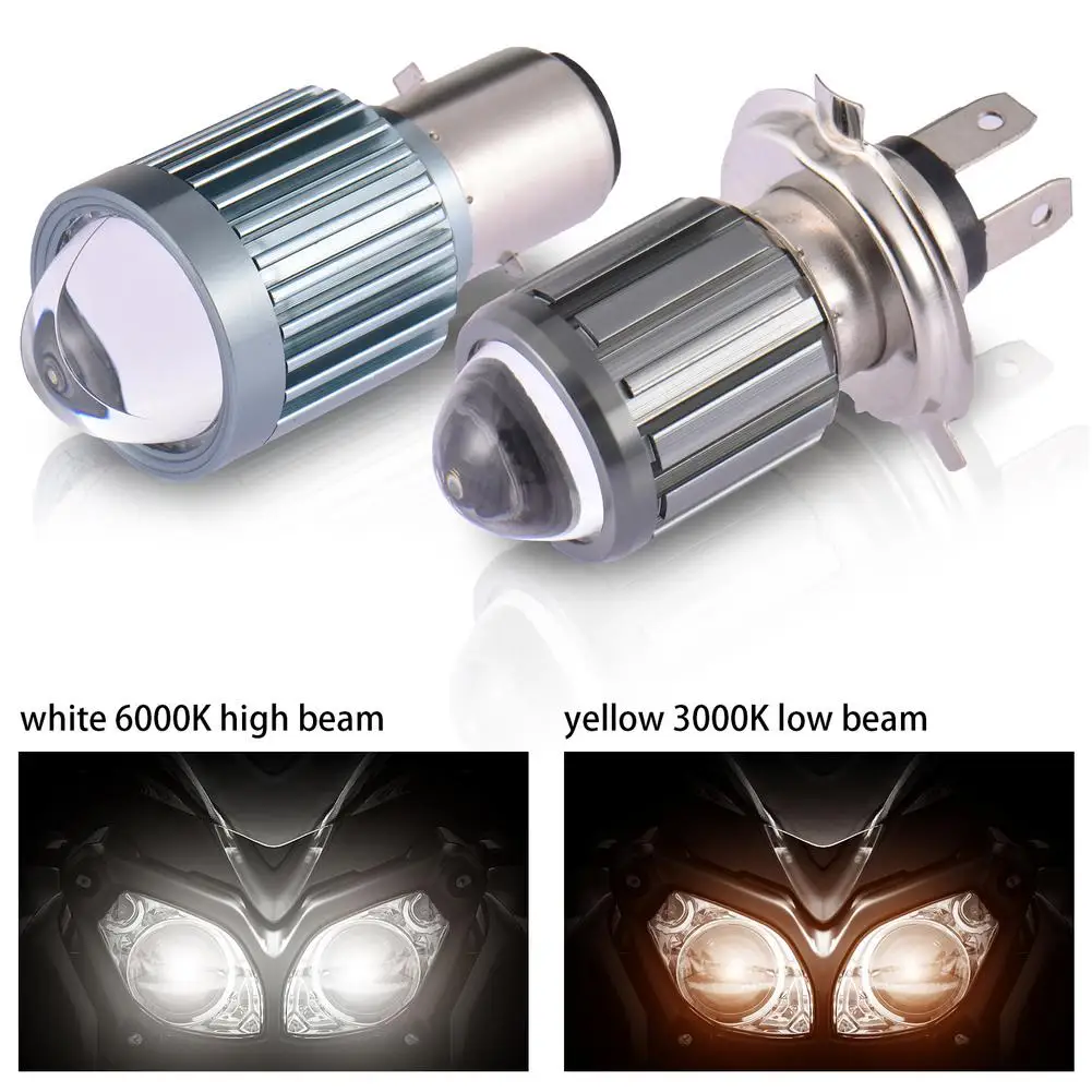 

8000lm H4 LED Motor H6 LED Motorcycle Headlight Bulbs CSP Lens White Yellow Hi Lo Lamp Scooter Accessories Fog Lights 12V