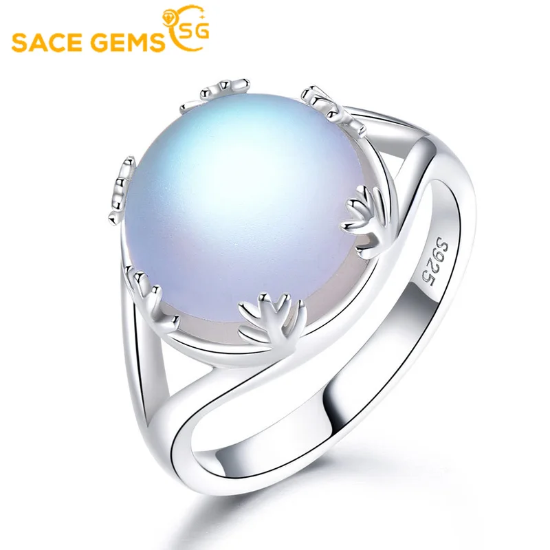 

SACE GEMS Fashion 925 Sterling Silver women ring Aurora moonlight Gem Ring Ladies Jewelry Wedding Promise Party Gift