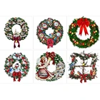 Алмазная 5D картина сделай сам, праздничный венок, Круглая Мозаика для украшения дома, рождественские подарки