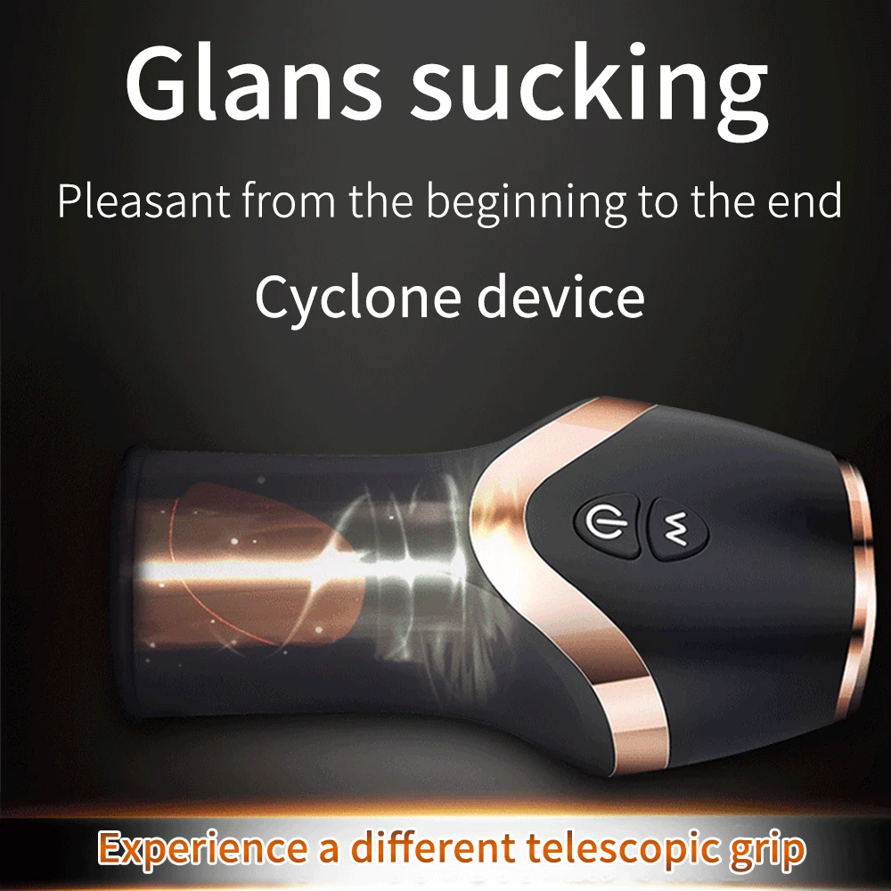 USB Rechargeable Automatic Piston Sucking Massager for Men, Telescopic Rotation with 12 Speeds, Electric Oral Cup Cyclone Device image 2