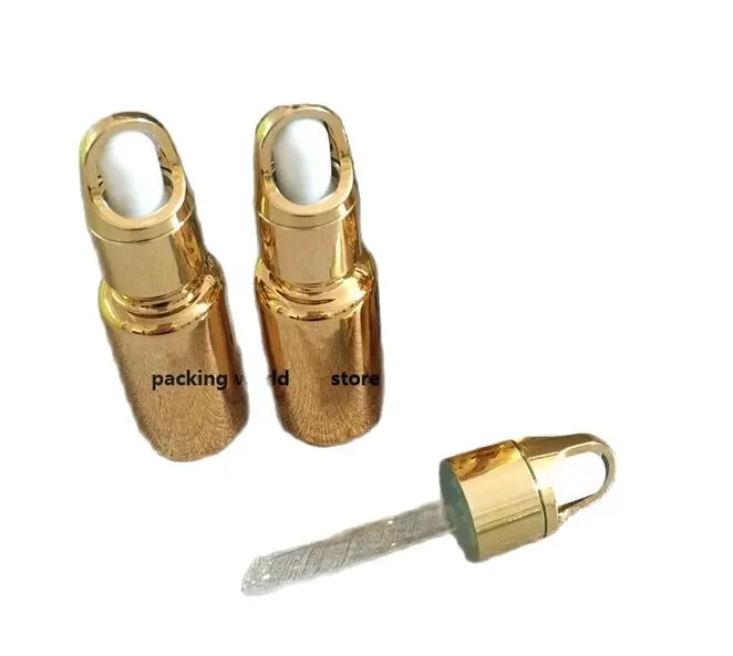 

30ml gold glass bottle with gold bacsket shape dropper for essential oil/serum/cosmetic packing dropper bottle