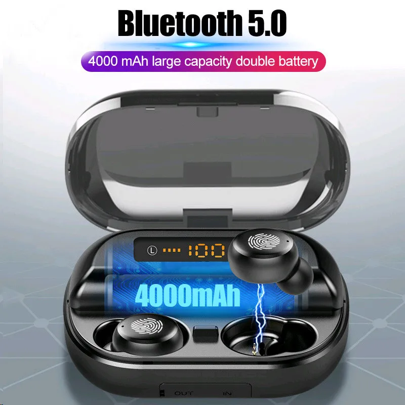 2020 TWS 5 0 Bluetooth 9D стерео наушники беспроводные IPX7 водонепроницаемые спортивные