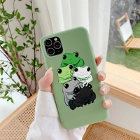 mint green funny the frog cute cartoon phone case for iphone 13 11 12 mini pro max 7 8 plus 6 6s x xs max xr coque