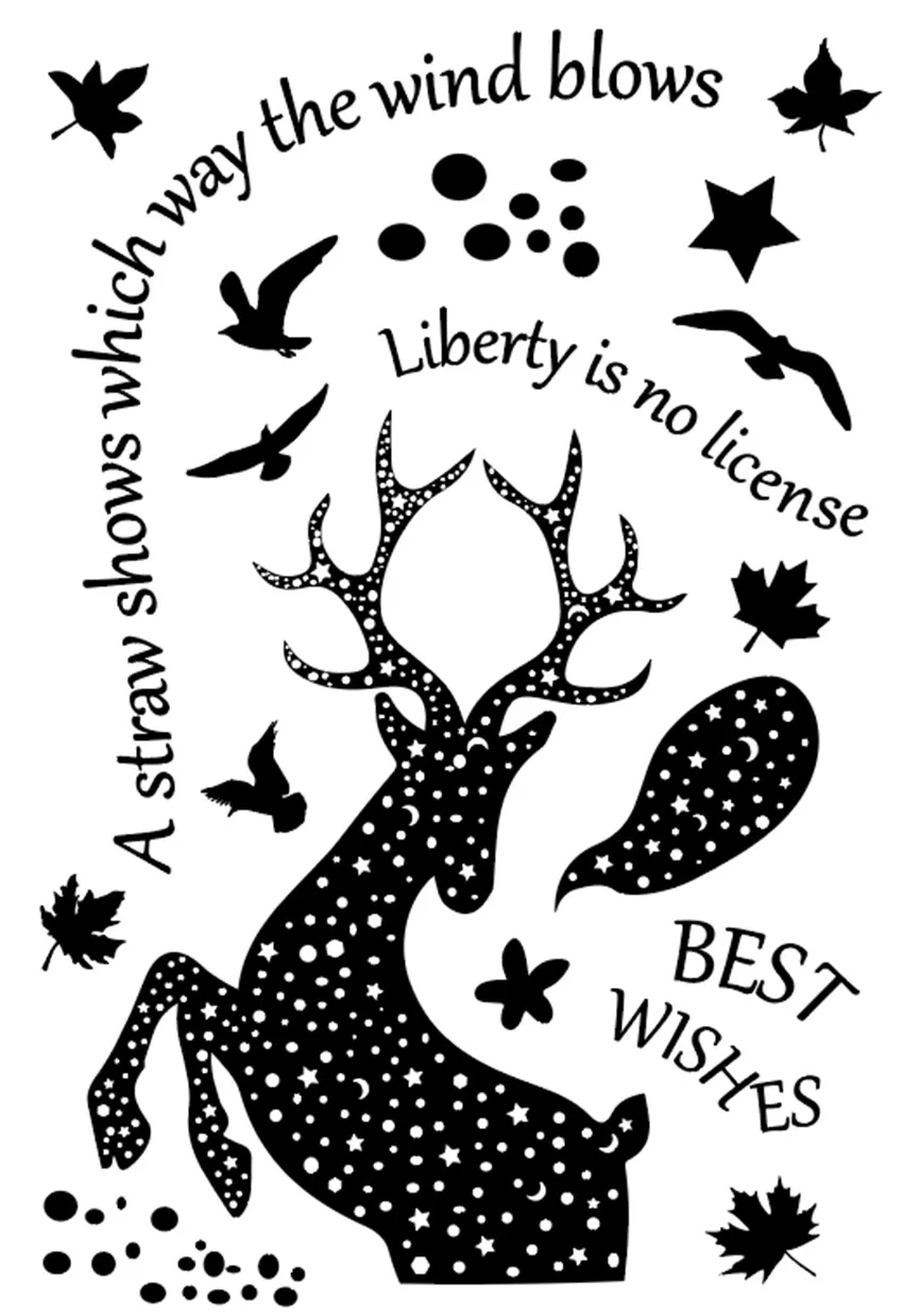 11*16 см Пасхальные прозрачные штампы с волшебным оленем/Силиконовые пломбы