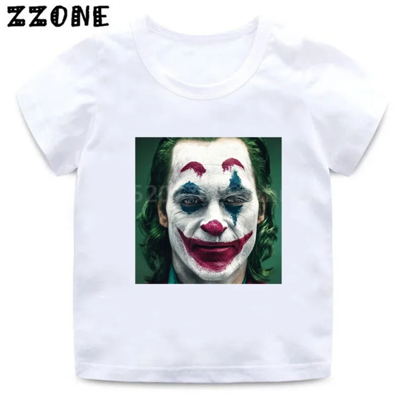 Забавная футболка для мальчиков и девочек Джокер Хоакин Феникс Детская летняя