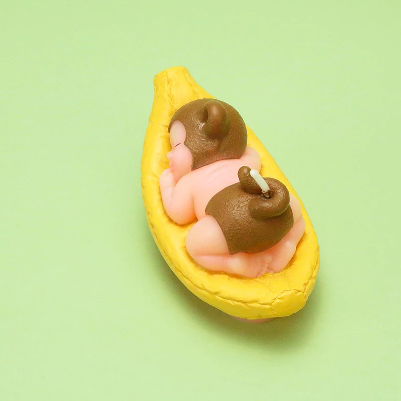 Детская Бездымная свеча с изображением спящей обезьяны Детский душ для крещения