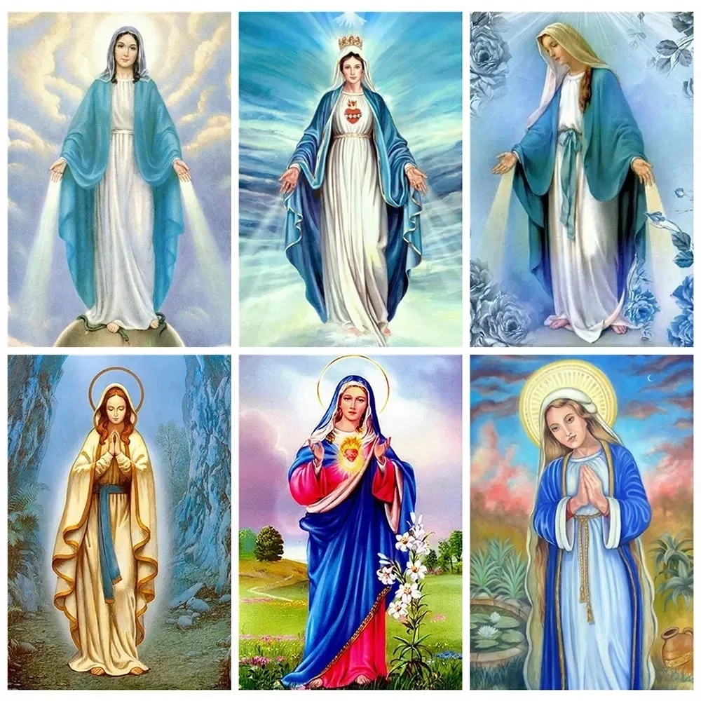 

New Arrival 5D Diamond Painting Virgin Mary Full Square/Round Drill Diamond Embroidery Religious Cross StitchMosaic Home Decor